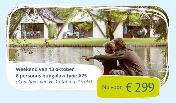 6-persoonsbungalow A75, weekend 13-10, € 299